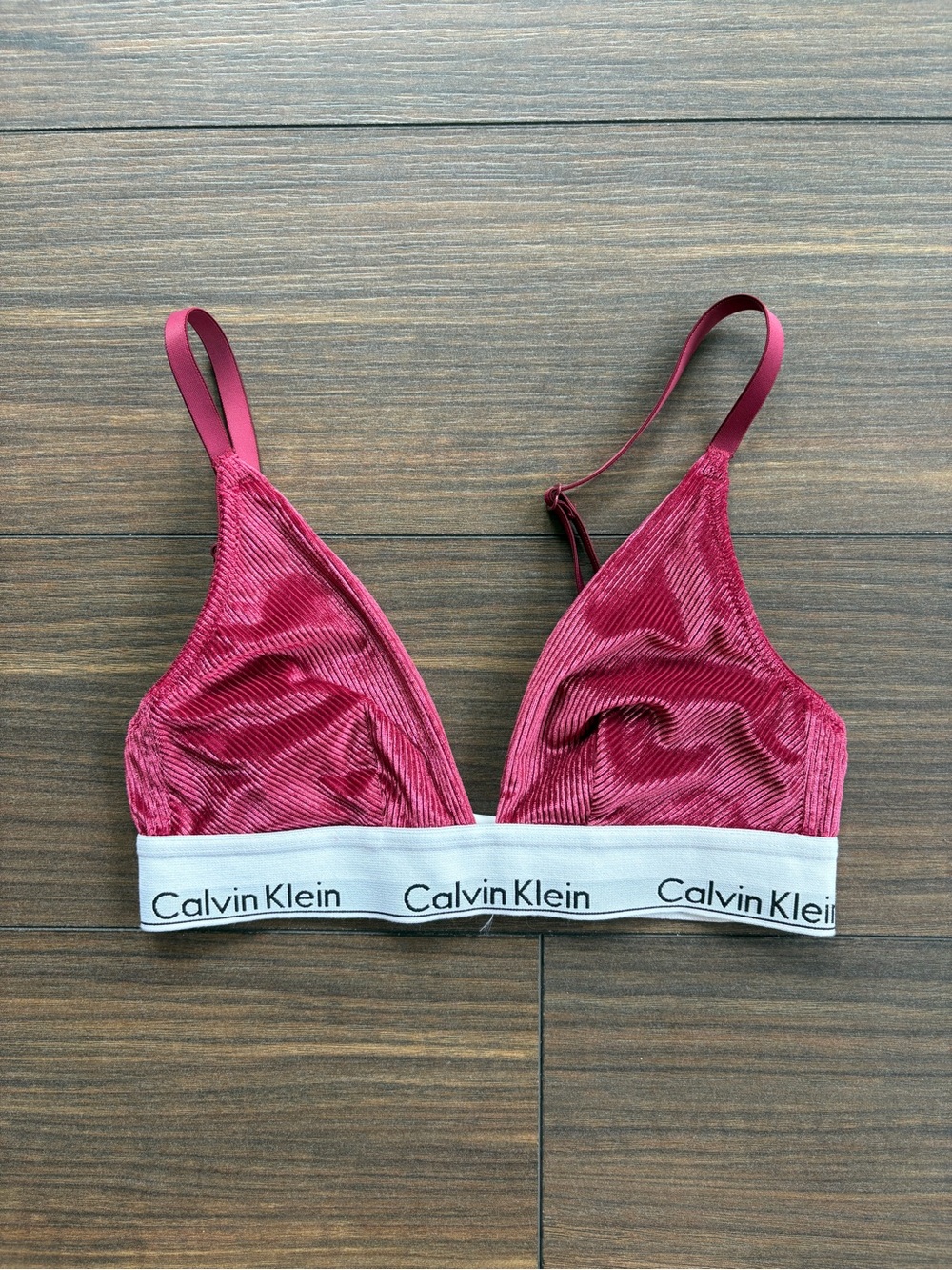 Calvin Klein Women's burgundy Velvet Bralette